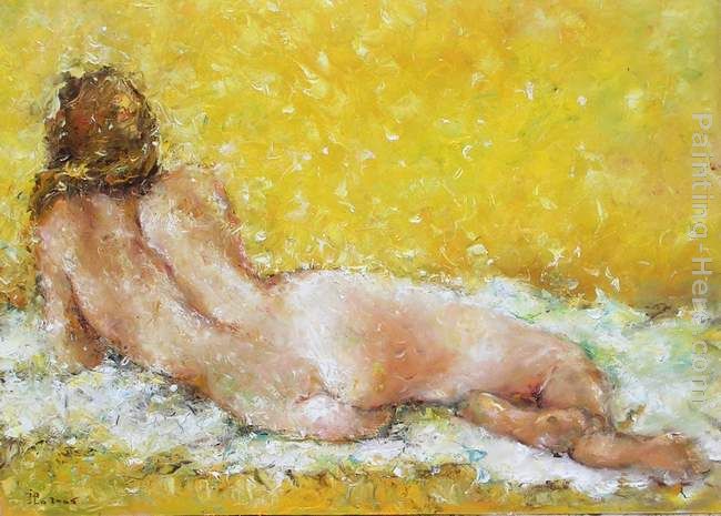 Yellow Nude 01 painting - Ioan Popei Yellow Nude 01 art painting